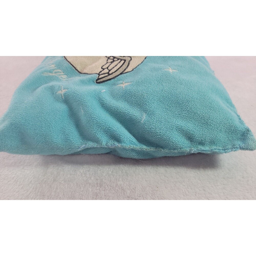 Y2K Blue Angel Plush Pillow 15x15 Embroidered Blonde Aesthetic Fleece Star Decor - Picture 8 of 12